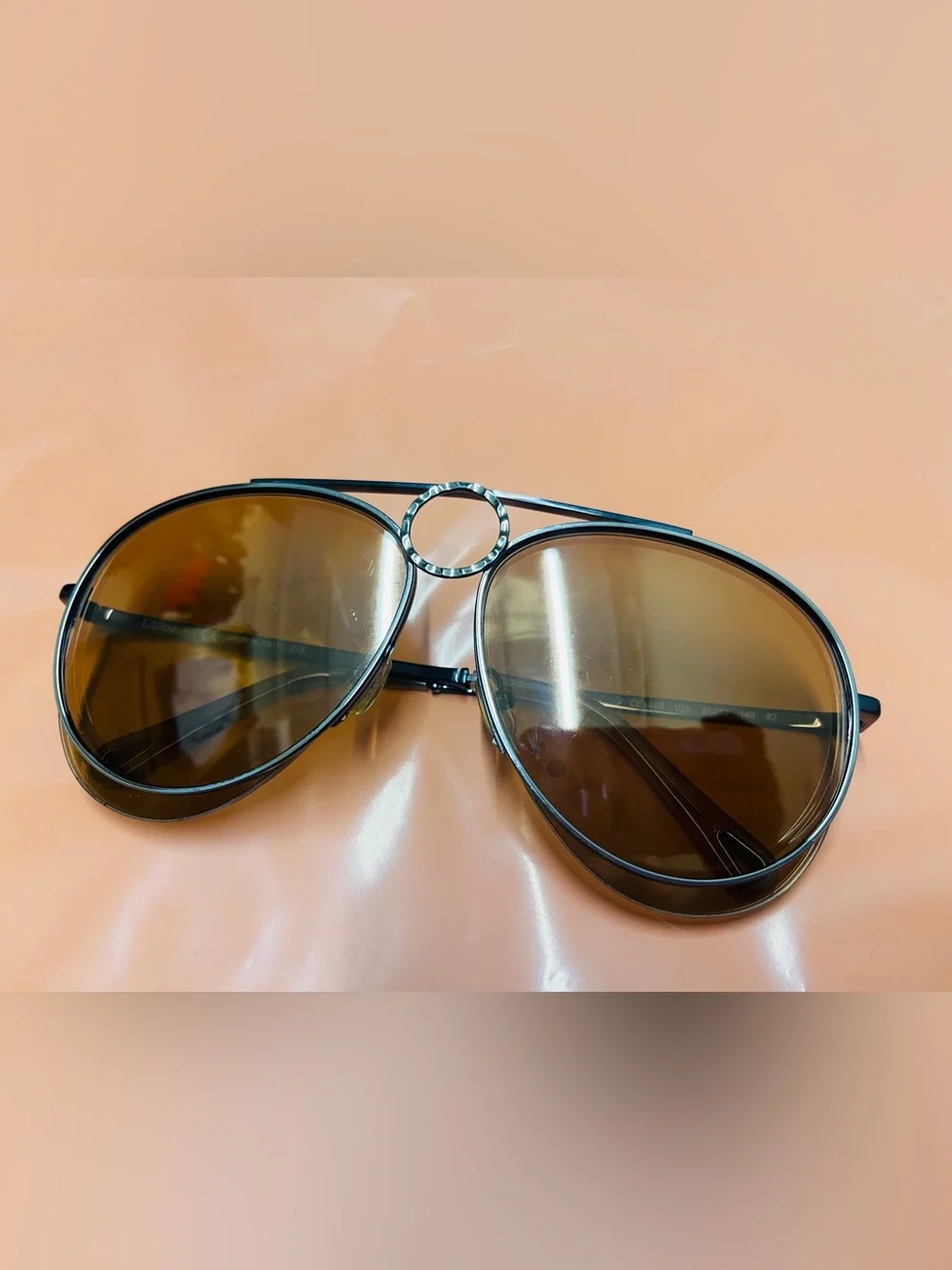 Chloe Romie CE144S 028 Women’s Oversized Aviator Sunglasses Brown 61mm